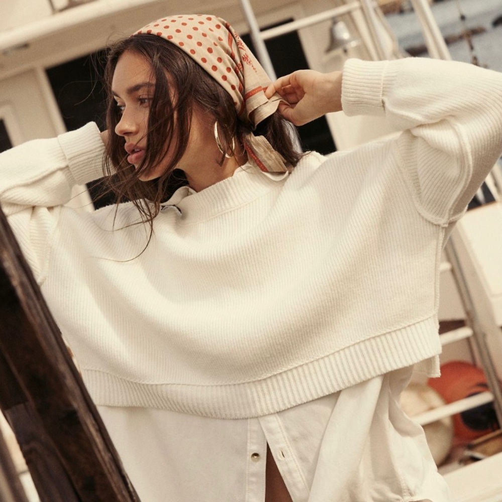 Free People Easy Street Crop Pullover